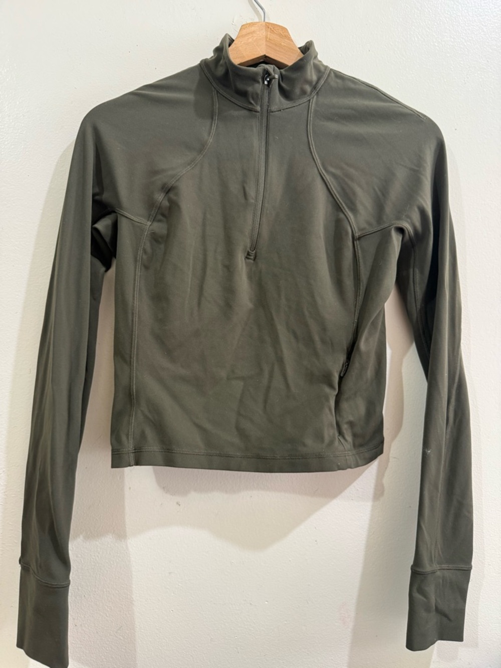 CRZ YOGA Olive Green Quarter-Zip Active Pullover